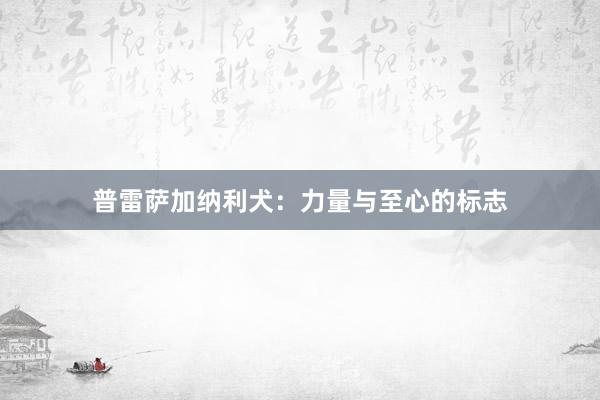 普雷萨加纳利犬：力量与至心的标志
